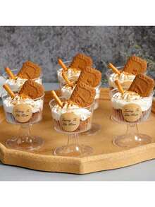 10/20pcs 110ml Striped Cake Cups (Please Confirm The Specifications And Size Before Purchasing) These Party Cups Are Suitable For Espresso, Tiramisu, Pudding, Cheesecake, Mousse, Cake Decorations, Etc. They Are Reusable And Suitable For Birthday Parties, Weddings, Halloween, New Year And Christmas Gifts