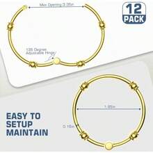 Ganchos de cortina de ducha dorados, paquete de 12 anillos de cortina de ducha para bao, anillos de ducha a prueba dex ido, ganchos de ducha redondos de metal para barra de cortina de ducha, - Dorado - Ver 7