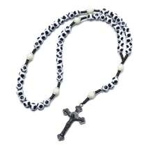 1 chiếc vòng cổ cầu nguyện hình thánh giá dệt hình quả bóng đá, quà tặng cá nhân hóa. - Đen và trắng - Xem 2