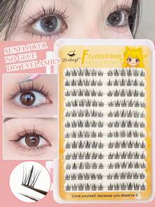 252pcs Glue-Free Eyelashes Book ,High-Capacity Natural Self-Adhesive False Eyelashes, Soft & Comfortable Natural & Dramatic Lightweight & Reusable, Perfect Makeup,Christmas Party,Natural & Realistic Handmade Lash Extension Lash Clusters - Black - View 2