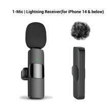 HITOZON Micrófono inalámbrico profesional de solapa, compatible con teléfonos inteligentes, plug and play, adecuado para grabación de video, enseñanza, entrevistas, podcasts, micrófono de condensador omnidireccional inalámbrico para grabación, adecuado para Vlog - Negro - Ver 13