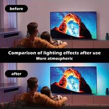 1条RGB LED电视背光灯条，灯光随屏幕环境同步，USB供电。自带传感器，适用于电视、显示器、游戏室、卧室等场所。 - 多色光 - 查看 6