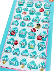 3D Cute Cat Cartoon Nail Art Stickers, Sweet & Fresh Design For Kids, 2025 New Arrival, 5D Embossed Nail Decals, Glow-In-The-Dark, Cartoon, Strawberry, Butterfly, Embossed, Star Patterns - Multicolor - View 11