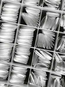 Almond Fake Nails 504pcs - Long Ballerina Press On Nails Clear Almond Ballet Round Nails Tips For Full Cover Acrylic False Nails Art, Home DIY Nail Salon Nail Supplies - Clear - View 2
