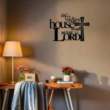 1件金属十字架墙饰牌匾，适用于家居、卧室、客厅、办公室、咖啡厅、房间装饰、桌面摆件、户外花园、情人节、新年派对用品