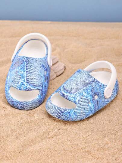1 Pair Cute Colorful Print Breathable Soft Anti-Slip EVA Baby Beach/Garden Shoes, Suitable For Toddler Girls And Boys In Summer