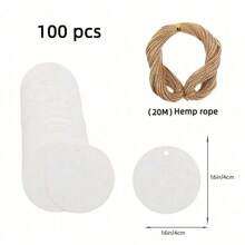 100PCS White Round Gift Tags, Kraft Paper Gift Tags With String Blank Hang Tags For Gifts Wrapping Craft Project Wedding Favors - White - View 13