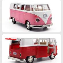 Makeda 1:36 Scale  T1 Bus Zinc Alloy Die-Cast Alloy Model Car, Creative Model Toy Decoration, Suitable For Teenagers And Adults Collection, Can Be Used As Room Decor Gift