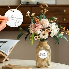 100PCS White Round Gift Tags, Kraft Paper Gift Tags With String Blank Hang Tags For Gifts Wrapping Craft Project Wedding Favors - White - View 12