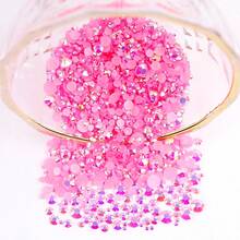 2MM-6MM Mixed Size, 5 Sizes, Assorted Jelly Candy AB Color Flat Back Round Crystal Rhinestone Gems Beads For DIY Jewelry, Nail Art, Phone Case, Clothes, Bags, Shoes, Crafts Decoration - A56 Jelly Light Royal Blue AB - View 15