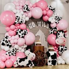 Kit de arco de globos de vaca de 107 piezas con globos de vaca de BONO para decoraciones de fiesta de vaca - Kit de arco de globos de vaquera para decoraciones de baby shower de vaquera & decoración de fiesta de cumpleaños de vaca - Multicolor - Ver 1