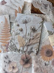 1 Pack Of 23 Sheets Embossed Autumn Leaf Decorative Paper, Suitable For Journaling, Scrapbooking And Crafts - Multicolor - View 1