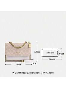 Coach Klare 25 Medium Women's Crossbody Bag, Flap Handbag With Chain Shoulder Strap - White With Light Brown Accents - View 6
