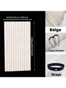 1 件灰色可折叠防水浴帘，涤纶材质，现代风格，可作房间隔断帘，是浴室和家居装饰的理想之选，秋季浴室装饰品，适用于客厅、卧室、浴室、淋浴房。