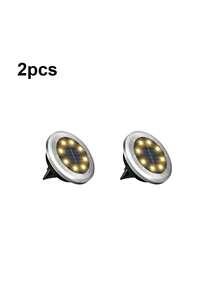 2pcs/4pcs Solar Powered LED Ground Lights - 8 LED White/Warm Light, Portable, Stainless Steel Housing, Solar Rechargeable, Ideal For Garden, Lawn, Driveway, Pathway, Deck, Solar Landscape Lighting - Multicolor - View 12