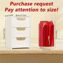 1/2个白色三层抽屉收纳盒 - 非常适合收纳办公用品、发夹、珠宝和化妆品 - 设计小巧可爱，是桌面整理、居家使用、桌面抽屉收纳、珠宝盒的理想之选 - 彩色 - 查看 3