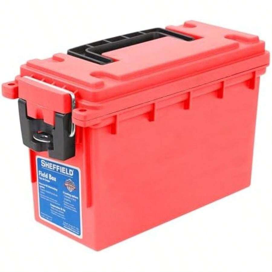 Sheffield 12634 - Caja de Campo, Color Blanco ártico(Rojo - Sólido) - Multicolor - Ver 1