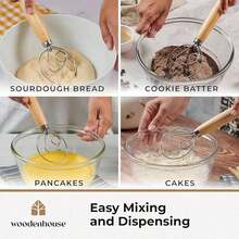 Danish Dough Whisk, Sourdough Bread Whisk 13 With Dough Cutter - Sourdough Mixer Baking With Stainless Steel Hook, Bread, Pizza, Pastry, Cake Batter - 1 Pack - View 4