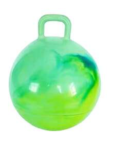 1pc Random Color 45cm Thick Cloud Rainbow Handle PVC Colorful Inflatable Bouncy Ball, Yoga Training Ball (Needs To Be Inflated) - Multicolor - View 5