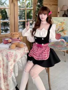 一套可爱女仆装，日式女仆裙+围裙套装，适合角色扮演、派对、表演、各种节日穿着。 - 彩色 - 查看 2