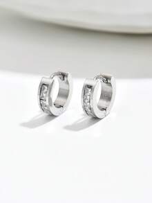 1对/2对 时尚奢华锆石耳钉，高品质不锈钢耳环，设计感十足，适合各种场合，瞬间提升优雅气质 - 輕奢耳環 - 查看 9