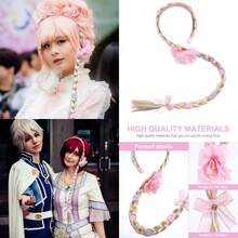 KESYOO Diadema Trenzada De Peluca Para Niña Accesorio De Disfraz De Princesa Peluca De Para Fiesta Cosplay CumpleañOs 65cm Rosa Fibra SinteTicaConveniente y duradero,Los favoritos de los niños - Rosa - Ver 1