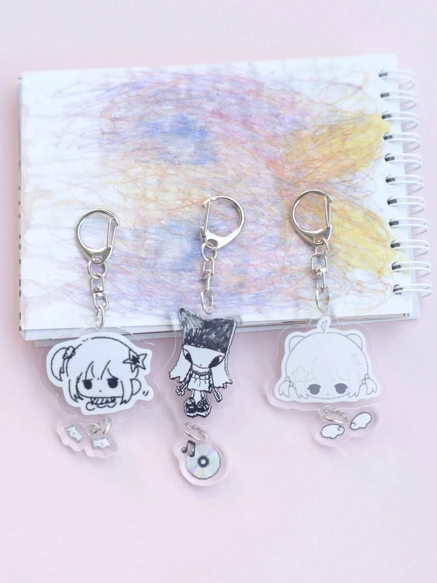 1 قطعة سلسلة مفاتيح أكريليك الوجه بتصميم كرتوني أنمي K-POP، قطعة زخرفية يدوية مصنوعة بعناية لحقيبة أو سيارة أو بطاقة هوية، هدية مثالية لعيد المعلم، عيد الميلاد، ، عيد الهالوين، لعشاق الأنمي والعائلة والأصدقاء