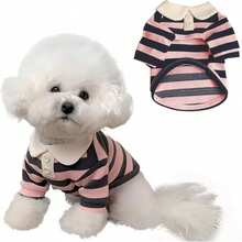 狗狗服装 - 贵宾犬、泰迪犬、约克夏犬、西施犬 Polo 衫、夏季连衣裙、条纹宠物 T 恤、柔软连帽衫、夏季 Polo 衫；狗狗服装 - 比熊犬、吉娃娃、条纹狗狗连帽衫、中小型狗狗降温背心 - 彩色 - 查看 12