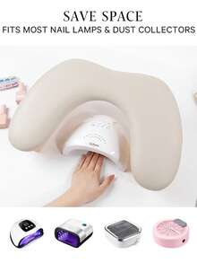 Cojín inclinado plegable para manicura, almohadilla de descanso para manos con diseño de mariposa para arte de uñas, cojín de doble mano para arte de uñas, escritorio dedicado para manicura - Multicolor - Ver 4