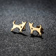 1 Pair Stainless Steel Cartoon Pet Dog Earrings For Women, Girls, Souvenirs, Gifts, And Party Jewelry - GED280 - View 3