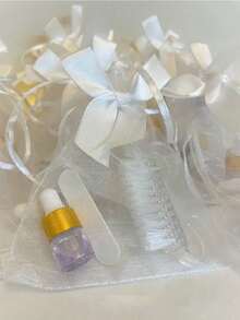 8pcs - White Bow-Tied Tulle Gift Bags, Cosmetic Favor Gift Packaging Bags, Drawstring Pouch! Perfect For Holding Candies And Other Small Items!