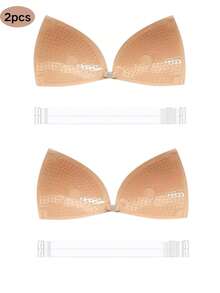 2/1 Set Invisible Triangle Adhesive Bra - Silicone Lift-Up Cup With Strap, Suitable For Backless Dresses, Breathable Self-Adhesive Lift Pad, Reusable, Skin-Friendly - Multicolor - View 20