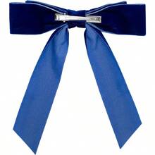 PZW-moños para cabello niña martina de terciopelo color azul rey.3928 - Azul Rey - Ver 6