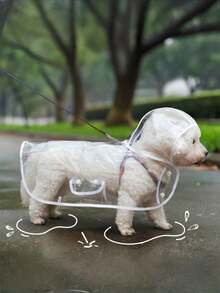 1pc Pet Raincoat, Waterproof And Windproof Pet Clothing For Dogs, Transparent Pet Dog Raincoat, Small Waterproof And Windproof Pet Clothing, Large Dog Raincoat - Pink - View 5