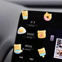 AD 6件套可爱彩虹熊汽车仪表盘装饰摆件，创意电脑显示器/显示屏配件，汽车内饰装饰 - 小熊雪糕 - 查看 2