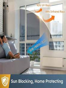 1Roll One Way Privacy Window Film, Sun Blocking Reflective Window Film See Out Not In, Heat Control Window Tint For Home, Anti UV Static Cling For Windows Office Door - Multicolor - View 3