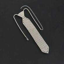 1 件时尚优雅水晶领结项链，新娘婚礼珠宝配饰