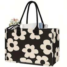 Bolso con estampado de flores, gran capacidad, correa de hombro fija, duradero - Adecuado para el uso diario, la playa, el trabajo y los viajes, bolso portátil, apto para hombres y mujeres - Multicolor - Ver 8