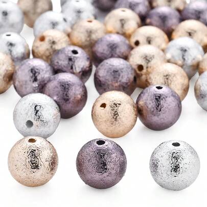 10 st 16 mm handgjorda silverpläterade stjärndustplastrunda bollspacer rynkpärlor för smyckestillverkning DIY armband telefonkedja hantverksmaterial