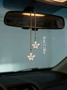Accessoire de décoration intérieure automobile en alliage en forme de fleur à cinq pétales pour le rétroviseur. Décoration intérieure pour femmes. - Taille Unique - Voir 6