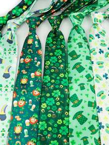 8cm Men's Unique Design Novelty Tie, Four-Leaf Clover Tie, Wedding Business Party Gift - Multicolor - View 12