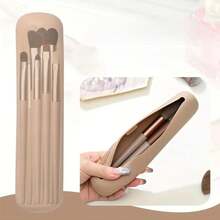 حامل فرشاة مكياج محمول من السيليكون - منظم سفر ناعم وأنيق لأدوات المكياج، أبيض