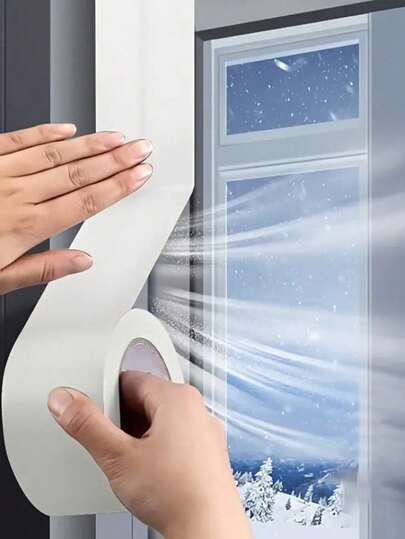 Cinta de ventana de alta calidad y grosor reforzado - Utiliza cinta no adhesiva de alta viscosidad para aislar, impermeabilizar, evitar filtraciones de viento invernal y sellar ventanas. Cinta a base de tela para sellar y evitar filtraciones en puertas y ventanas, mantener el calor, resistente al frío, la lluvia y el moho. Multiusos para cocina, encimeras, juntas de ventanas y propósitos generales.