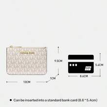 Michael Kors Jet Set Travel Small Signature Logo Coin Purse  Bags For Women,Lightweight,Casual Style,Christmas Gift For Her 35H9GTVP1B - 香草白 - 查看 5
