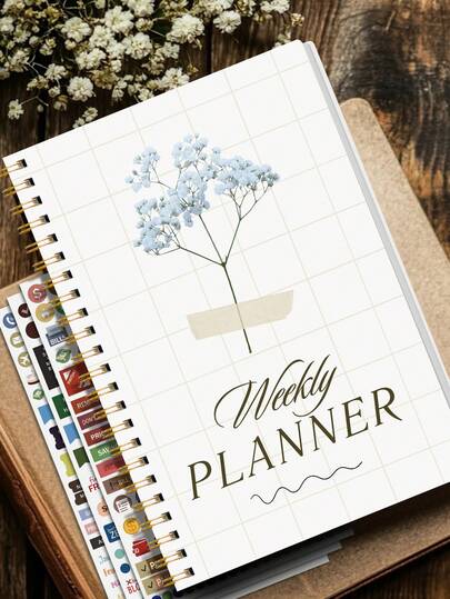 Simple Weekly Planner With Time Slots, 1pc Personal Organizer For Office Appointment, Family Planning And School Acdemics, Daily & Weekly Schedule Planner With Habit Tracker, Effective Tools, Control Your Day And Life School Supplies, Office Desk Accessories, Christmas Gifts
