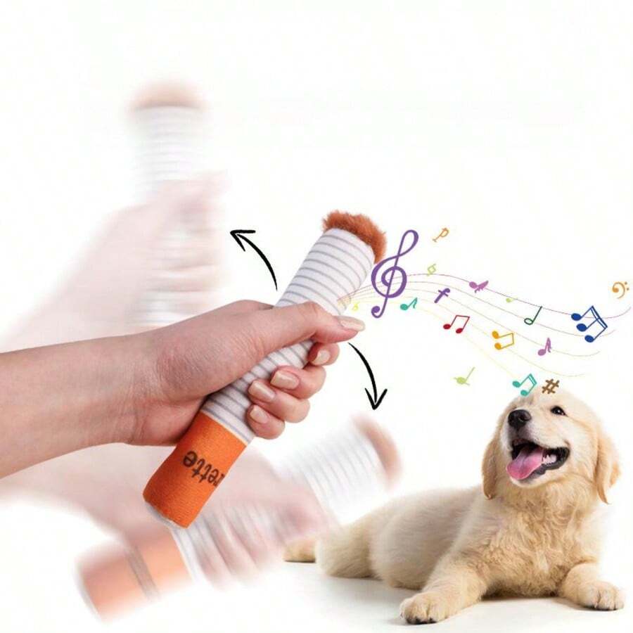 Pet Vocalization Doll, Realistic Plush Cigarette Doll, Cat/Dog Plush Doll, Chew Cleaning Doll, Suitable For Small/Medium Dogs, Relieve Boredom - Multicolor - View 1