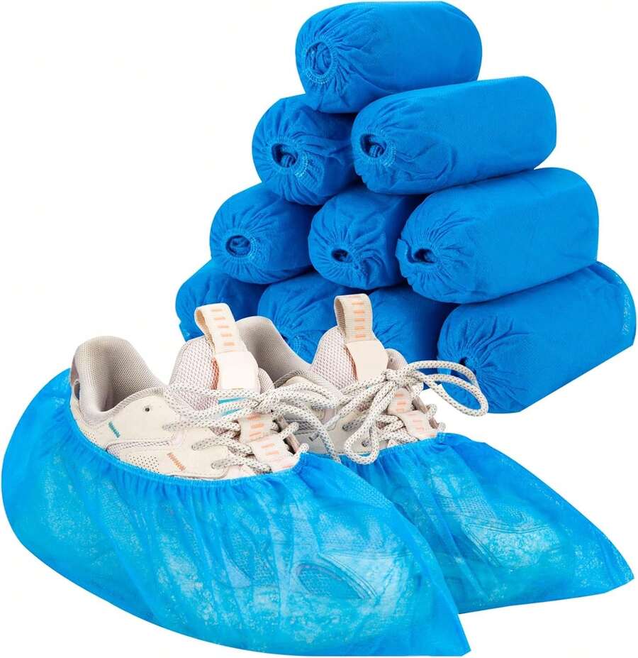 Fundas Desechables Antideslizantes, Paquete de (50 Pares), Higiénicas para Botas y Zapatos, Impermeables para Cubierta de Zapatos de Interior - 1 - Ver 1