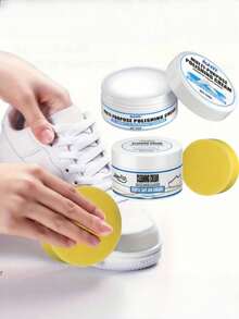 Multi-Purpose Polish Paste With Sponge Applicator, Shoe & Surface Cleaner, Plastic Material, Easy Maintenance, Creates Smooth Finish