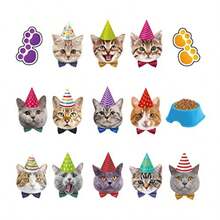 r-30Ct Cat Face anging Swirl rations Kitty Party Supplies Meow appy Birtday Teme r Pet Pr Fun Fur  First 1st Bday - RemolinoColgantedeGato - Ver 3