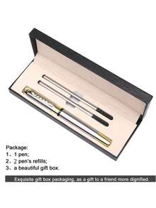 奢华走珠笔系列，黑色，0.5mm墨水笔芯，男女通用礼盒套装，专业商务办公用，优雅圆珠笔，精美礼盒 - 彩色 - 查看 2